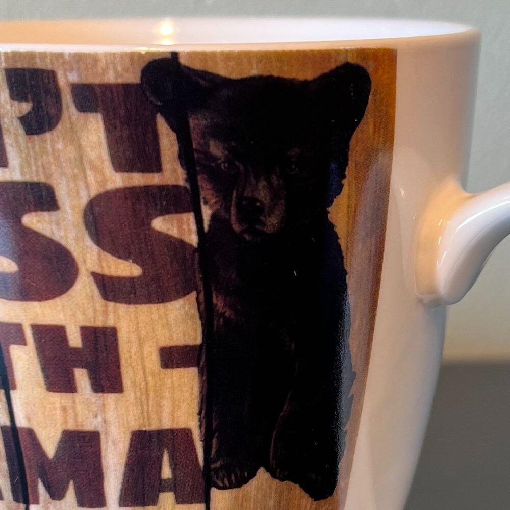 Pfaltzgraff DON’T MESS WITH MAMA BEAR Oversized Rustic Ceramic Coffee Mug 18oz - Picture 4 of 7